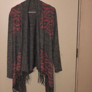 Grey and pink cardigan!